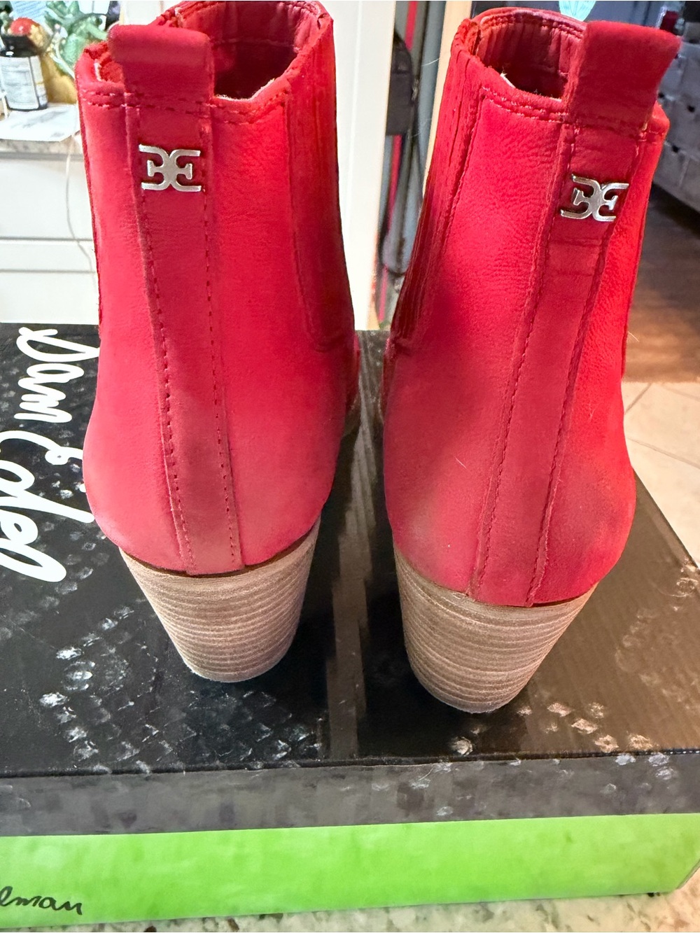 Sam Edelman Red Pointed Western Ankle Booties - Picture 5 of 13